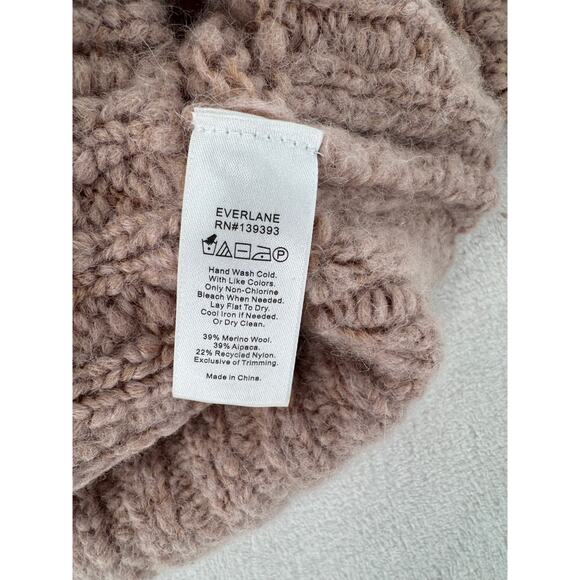 Everlane Lofty Wool Alpaca Sweater Pink Mauve Button up Pullover M - Picture 7 of 10